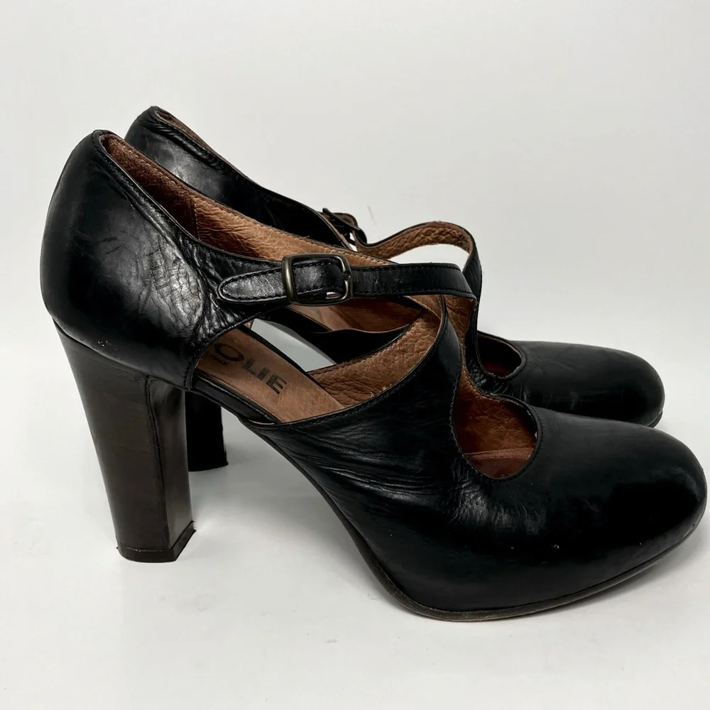Michael Jolie designer Handcrafted Italian leather‎ shoes size 38 heel Mary Jane